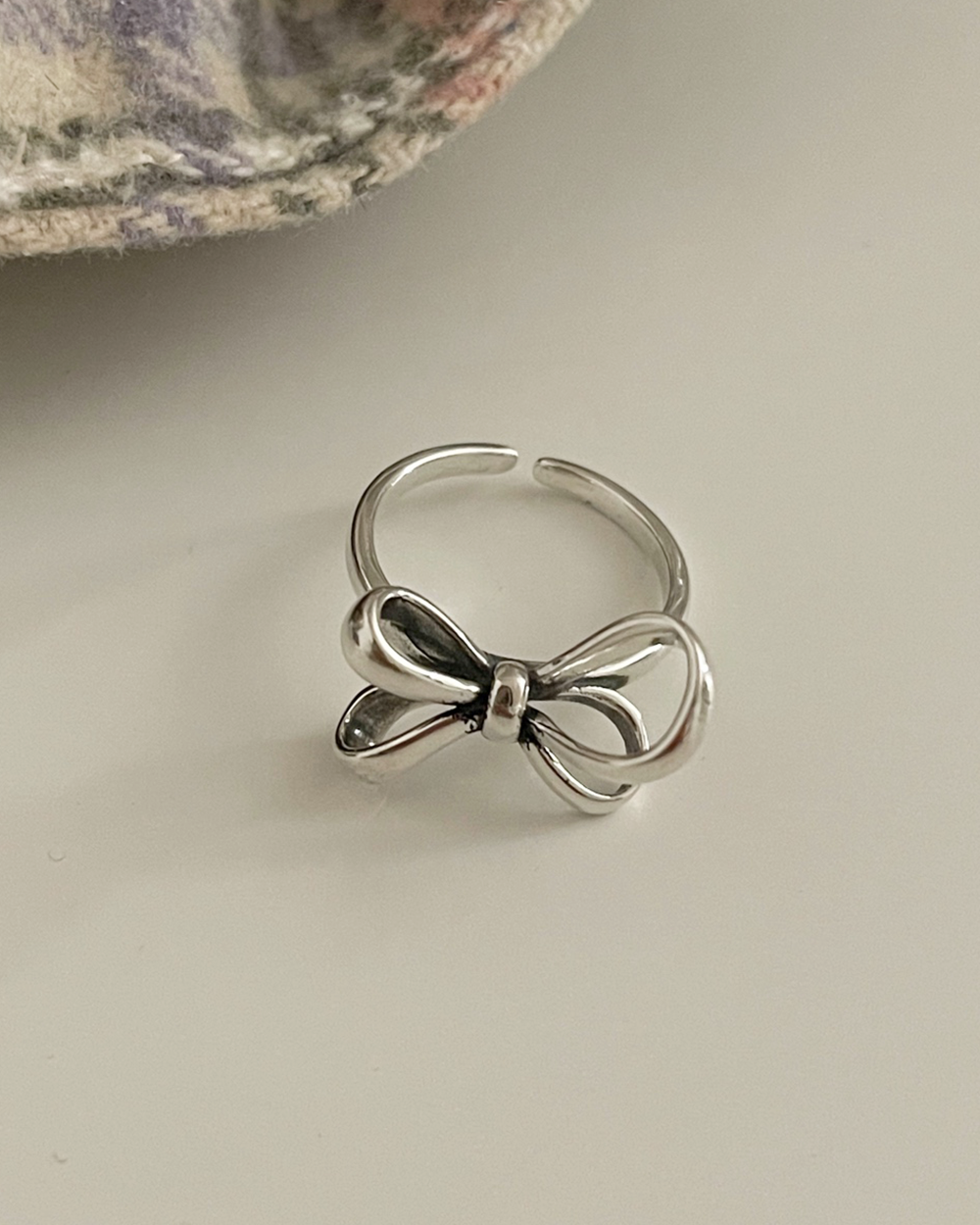 [92.5 silver] big ribbon open ring 엣더룸