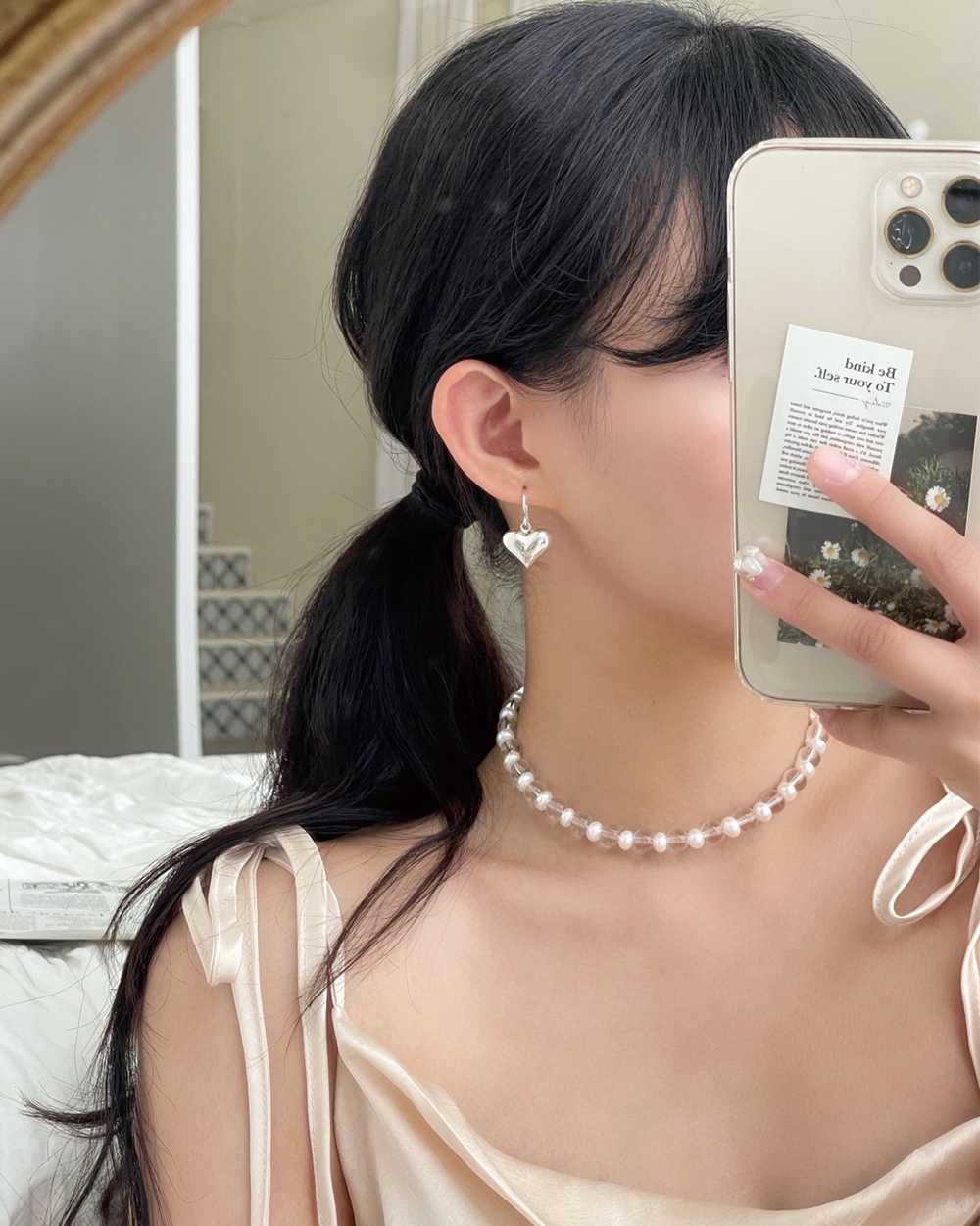 [92.5 silver] volume heart hook earring 엣더룸