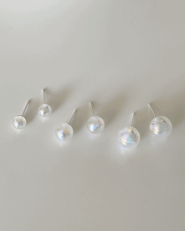 [92.5 silver] aurora ball earring (3size) 엣더룸
