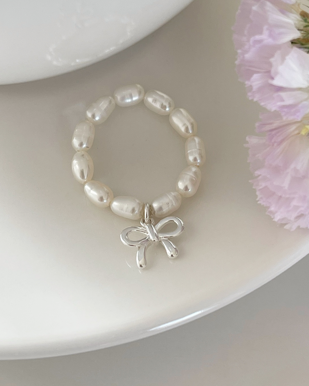 엣더룸 - [92.5 silver,담수진주] ribbon pearl ring